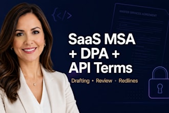 draft your saas agreement terms of service or developer contract as US attorney