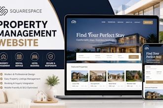 build squarespace property management website rental service hotel booking