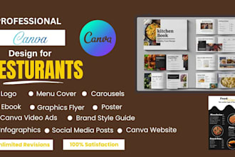 design anything in canva social media post for resturants