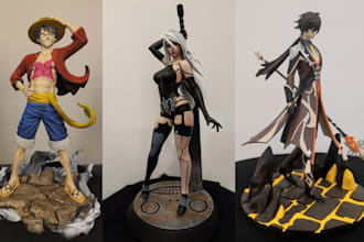 3d print and paint anime figure miniature action figure statue resin 3d printing