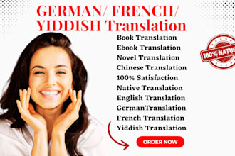do accurate yiddish german french translation and localization