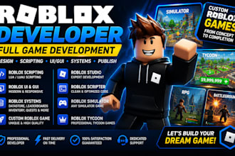 do roblox full game development, custom scripting, and game creation