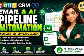 setup zoho CRM email ai pipeline automation email newsletter template design