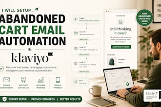 setup abandoned cart email automation in klaviyo for shopify email marketing