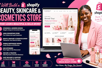 build an automated shopify cosmetics store and skincare website