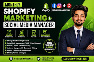 your monthly shopify marketing and social media manager
