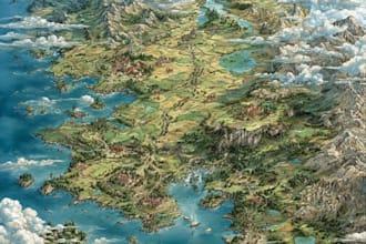 pixel art map, overworld , rag game fantasy world map