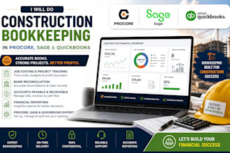 do construction bookkeeping in procore, sage and quickbooks