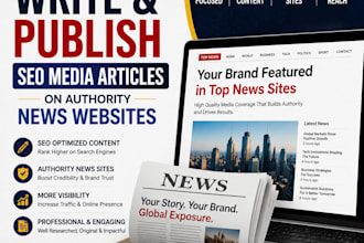 write and publish SEO media articles on authority news websites