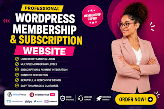 customize ultimate member membership website with wordpress  and elementor pro