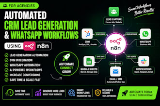 build automated CRM lead generation and whatsapp workflows using n8n agencies