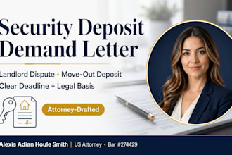 draft strong attorney demand letter for your security deposit return US attorney