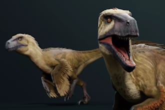 do 3d realistic animal model, 3d creature, alien, 3d fur, xgen hair for 3d print