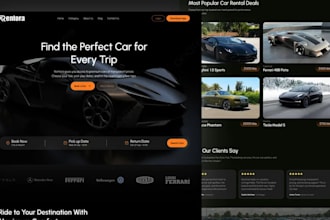 design car rental website, car hire website, vehicle booking website