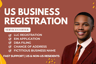 handle US llc registration, ein application, and dba filing for your business
