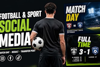 create content and manage your football club or sports social media profesionaly