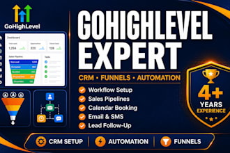 setup gohighlevel automation workflows CRM and funnels