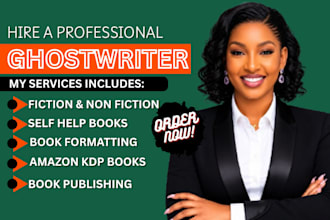 your book writer, fiction ghostwriter, ebook ghostwriter, non fiction writer