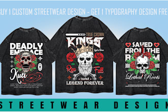 create professional custom vintage and streetwear graphics