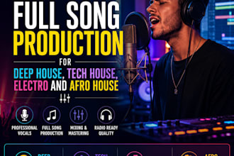 sing the full song production for deep house, tech house, electro and afro house
