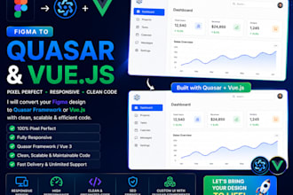 convert figma design to quasar or vue js