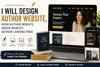 design author website, book author website, ebook website, author landing page
