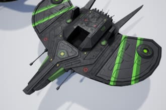 create 3d game spaceship model, uav drone design and perform fluid analysis
