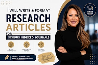 write and format research articles for scopus journals, google scholar index sci