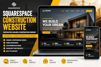 do squarespace construction company website contractor website building service