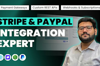 integrate stripe paypal payment gateway and rest apis