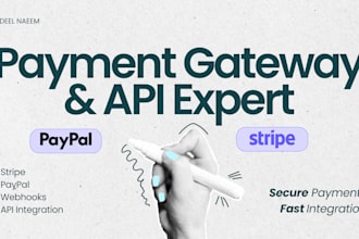 integrate stripe, paypal, payment gateway and apis into your web app