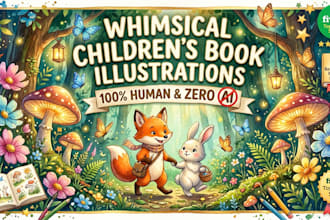 do whimsical watercolor childrens storybook illustrations