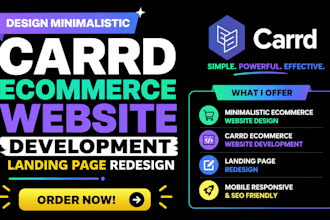 design minimalistic carrd ecommerce website development landing page redesign