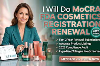 fda mocra cosmetic registration renewal food facility listing compliance