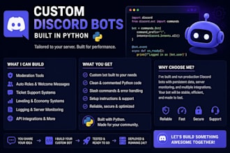create a custom discord bot for your server with any features