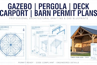 design gazebo pergola deck carport barn structural permit plans