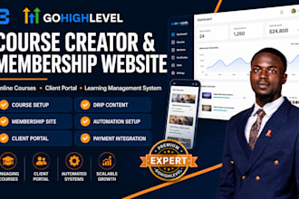 create gohighlevel online course membership site gohighlevel client portal cc360