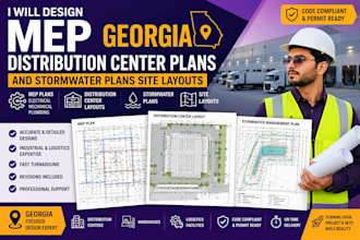 design mep georgia distribution center plans and stormwater plans site layouts