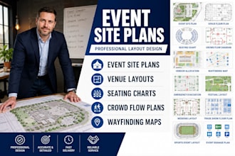 create event site plans venue layout crowd flow wayfinding maps wedding planning