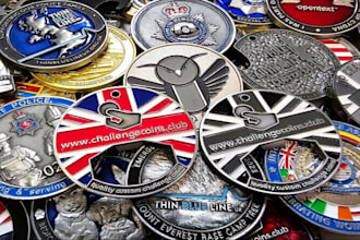 design custom challenge coin, military coin, crypto token, stl and cad model