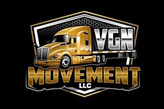 design transport logistic and trucking logo