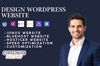 build wordpress website on ionos strato hostinger godaddy and bluehost website