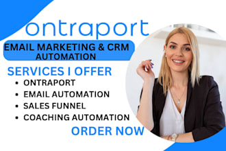 set up ontraport CRM email automation and membership site sales funnel