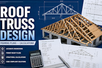 roof truss design, roof framing plans and structural calculations