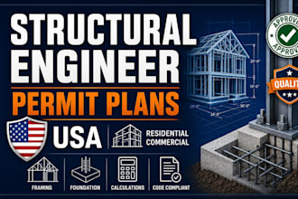 prepare structure calculations and engineering reports for permits USA