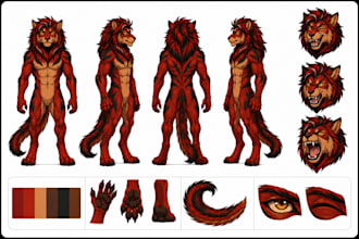 design vector furry reference sheet