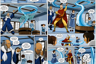 illustrate comic book graphic novel cartoon art storyboard art and manga style