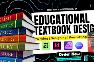 design, format educational textbook, curriculum plan, workbook, lesson plan