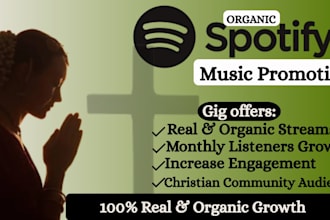 promote spotify music, christian music to increase monthly listeners