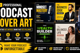 design professional business podcast cover art for shopify and apple podcast